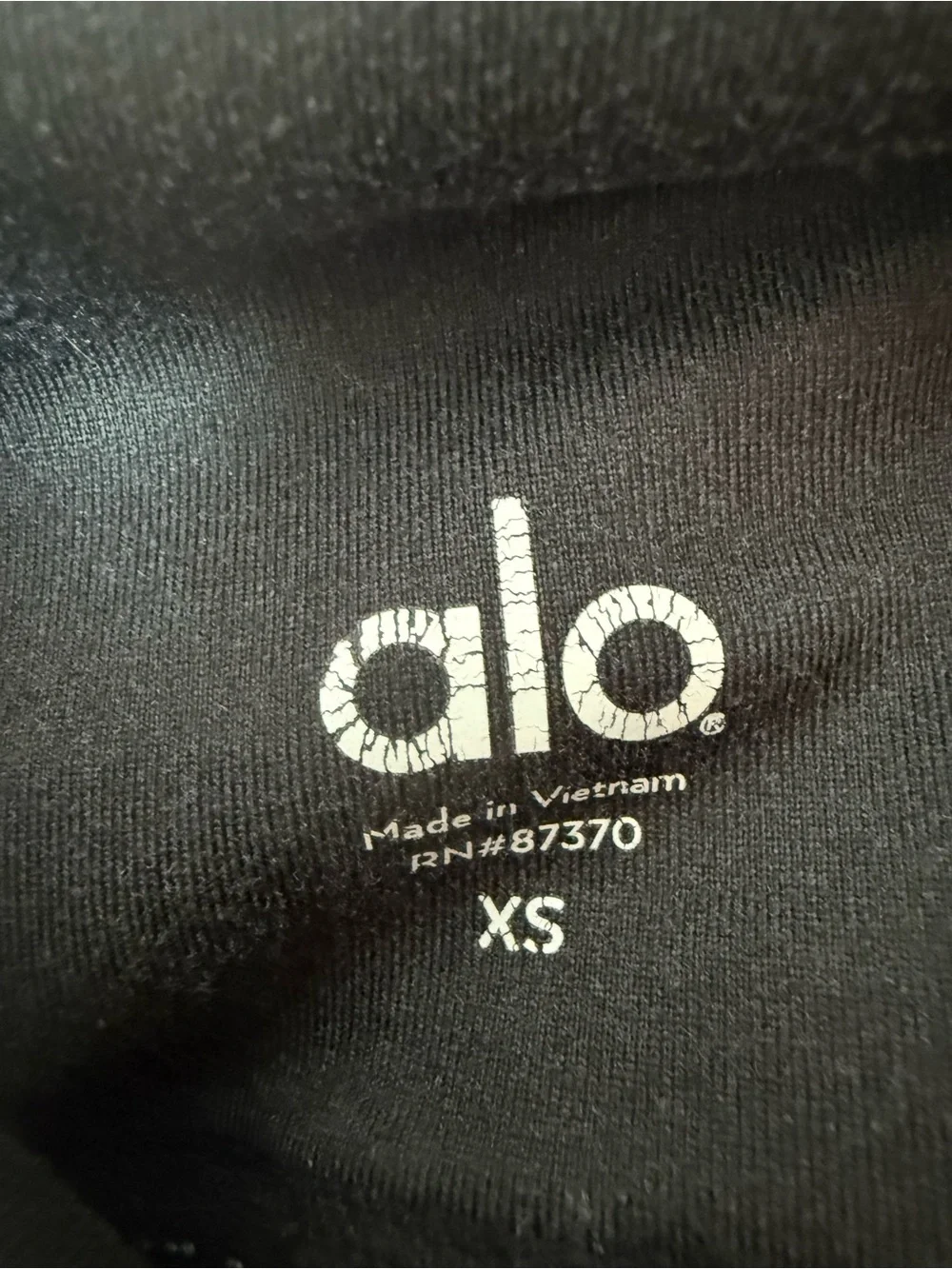 ALO Yoga Black Leggings with White Marble Side Panels